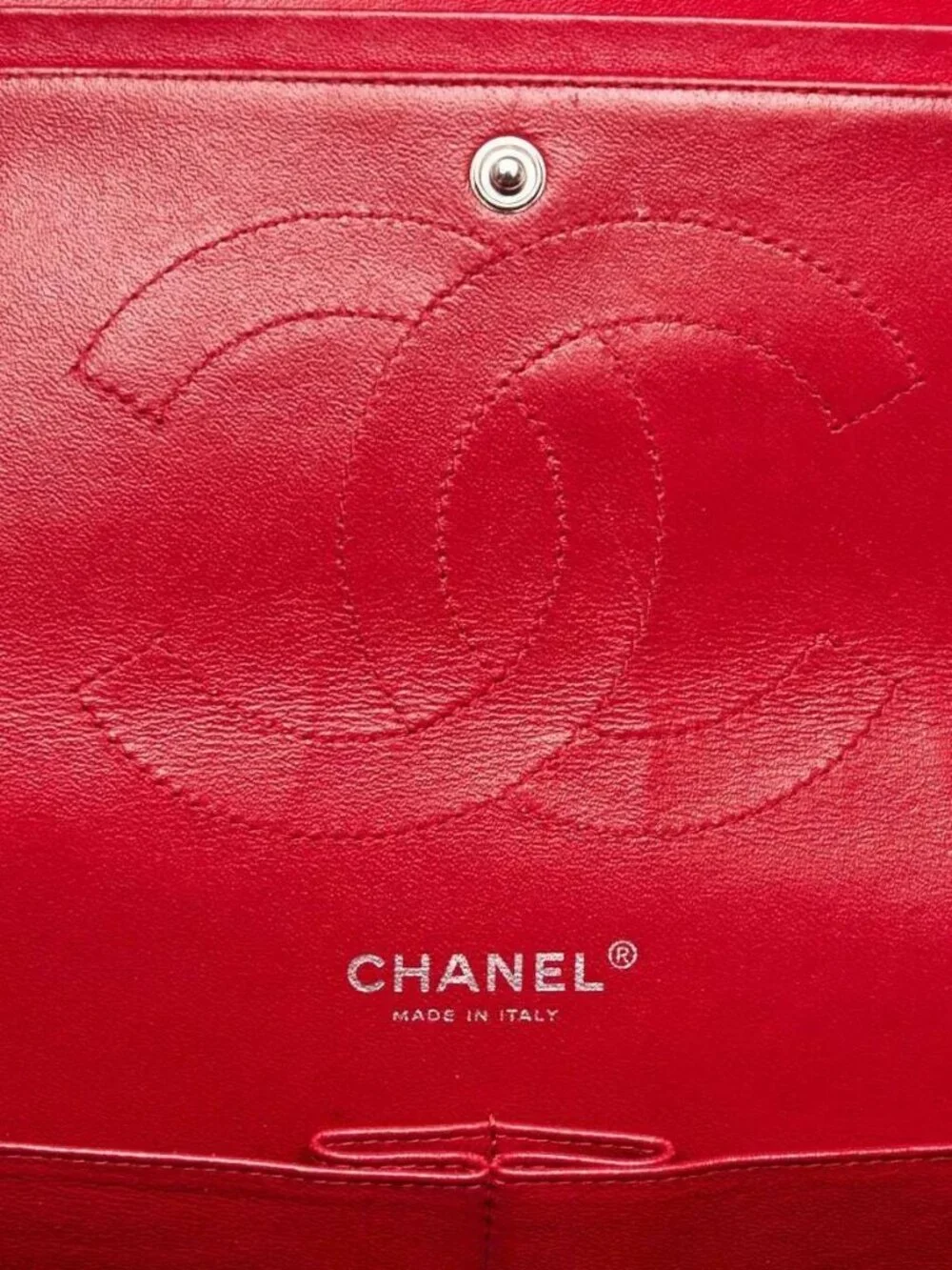 Chanel Red Quilted Patent Leather Classic Jumbo Double Flap Bag